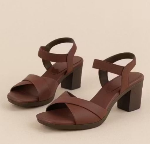 Brown Lycra Footwear