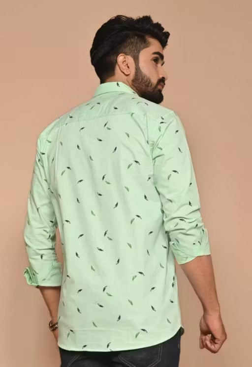 New & Hit Men Leaf Print Shirts Collection in 3 Different Shades and Design (Leaf-Shirt)