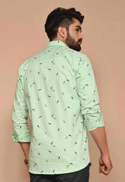 New & Hit Men Leaf Print Shirts Collection in 3 Different Shades and Design (Leaf-Shirt)