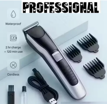 TRIMMER AT538 Electric Hair and beard trimmer for men Shaver Rechargeable Hair Machine adjustable for men Beard Hair Trimmer, Bal Katne Wala Machine, beard trimmer for men with 4 combs, Lubricant Oil, Cleaning Brush(Blue)[ KI BAAL KAATNE KI MACHINE